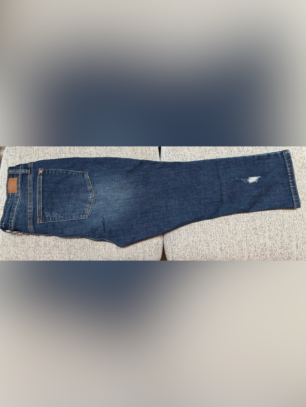 Judy Blue Indigo Capri Jeans with  Distressing